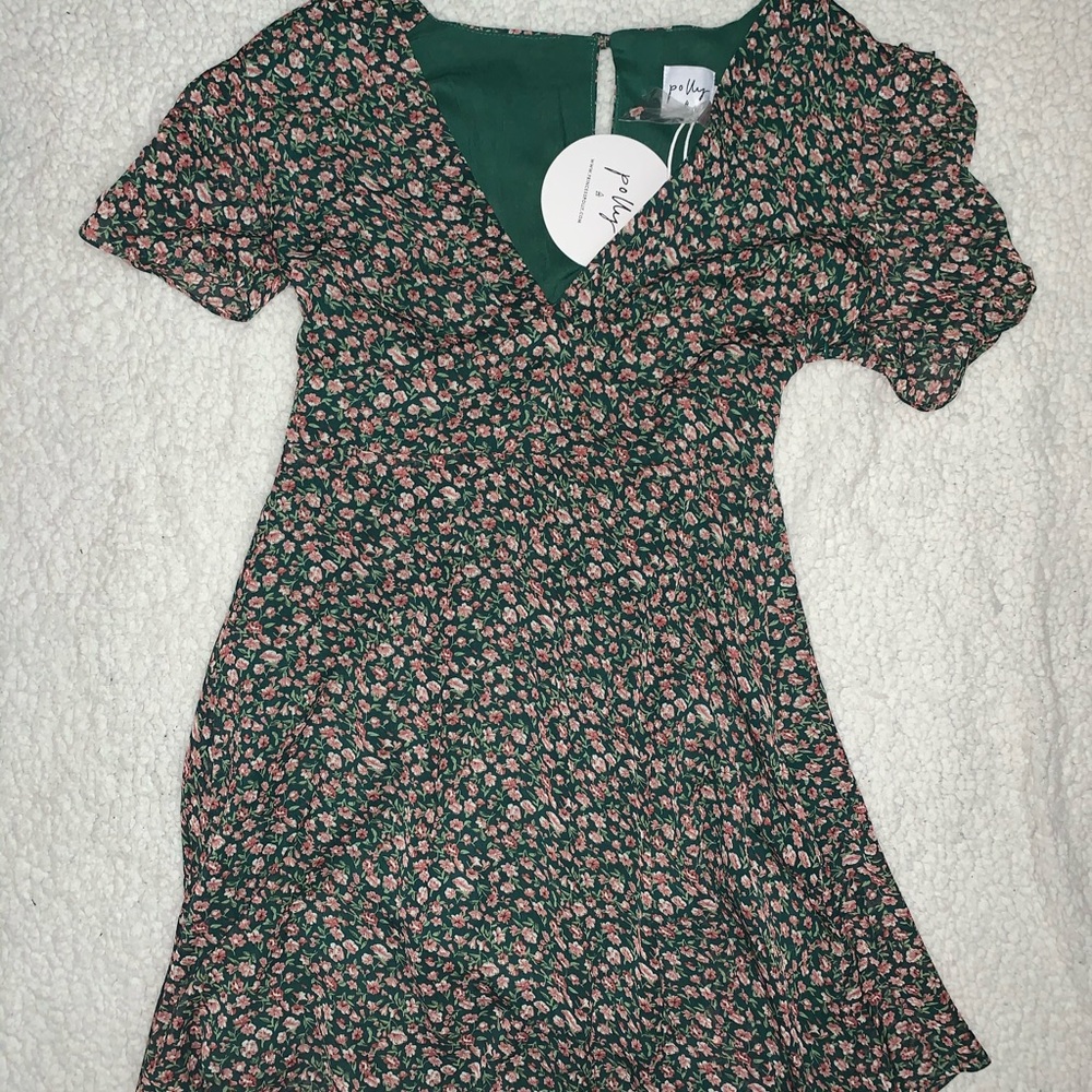 green floral dilan mini dress
